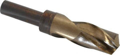 Hertel - 1-3/16" Drill, 118° Point, Cobalt Silver Deming & Reduced Shank Drill Bit - Bright Finish, 6" OAL, Flats on Shank, 3" Flute Length - USA Tool & Supply