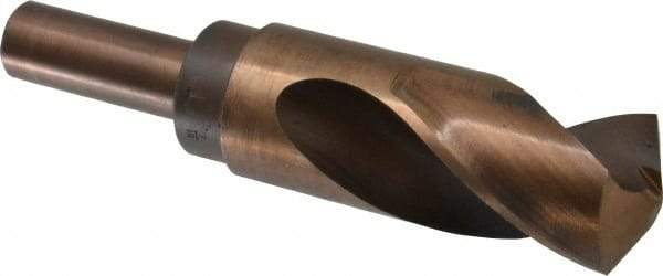 Hertel - 1-7/16" Drill, 118° Point, Cobalt Silver Deming & Reduced Shank Drill Bit - Bright Finish, 6" OAL, Flats on Shank, 3" Flute Length - USA Tool & Supply