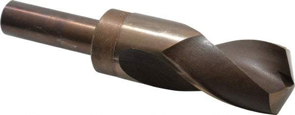 Hertel - 1-3/8" Drill, 118° Point, Cobalt Silver Deming & Reduced Shank Drill Bit - Bright Finish, 6" OAL, Flats on Shank, 3" Flute Length - USA Tool & Supply