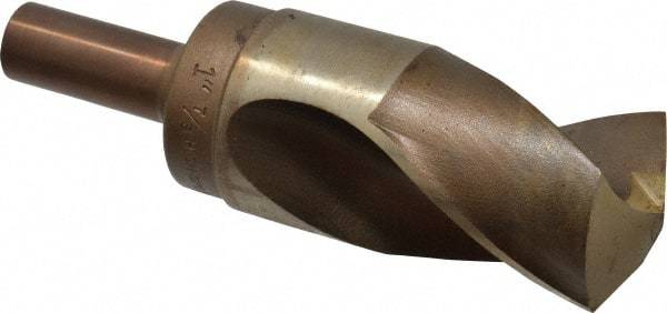 Hertel - 1-7/8" Drill, 118° Point, Cobalt Silver Deming & Reduced Shank Drill Bit - Bright Finish, 6" OAL, Flats on Shank, 3" Flute Length - USA Tool & Supply