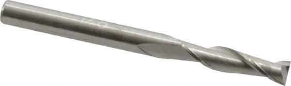 Hertel - 1/8", 1/2" LOC, 1/8" Shank Diam, 1-1/2" OAL, 2 Flute, Solid Carbide Square End Mill - Single End, Uncoated, 30° Helix, Centercutting, Right Hand Cut - USA Tool & Supply