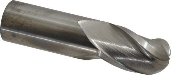 Hertel - 1" Diam, 1-1/2" LOC, 3 Flute Solid Carbide Ball End Mill - Uncoated, Single End, 4" OAL, 1" Shank Diam - USA Tool & Supply