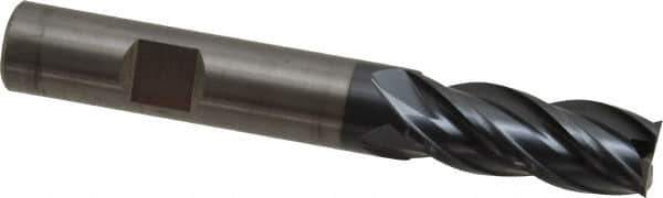 OSG - 1/2", 1-1/4" LOC, 1/2" Shank Diam, 3-1/2" OAL, 4 Flute, Solid Carbide Square End Mill - Single End, TiAlN Finish, Spiral Flute, 35° Helix, Right Hand Cut, Right Hand Flute, Series VG441 - USA Tool & Supply