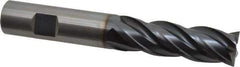 OSG - 3/4", 2-1/4" LOC, 3/4" Shank Diam, 5" OAL, 4 Flute, Solid Carbide Square End Mill - Single End, TiAlN Finish, Spiral Flute, 35° Helix, Right Hand Cut, Right Hand Flute, Series VG441 - USA Tool & Supply