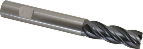 OSG - 5/8", 1-5/8" LOC, 5/8" Shank Diam, 5" OAL, 4 Flute, Solid Carbide Square End Mill - Single End, TiAlN Finish, Spiral Flute, 35° Helix, Right Hand Cut, Right Hand Flute, Series VG441 - USA Tool & Supply