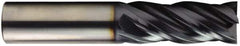 OSG - 25mm, 38mm LOC, 25mm Shank Diam, 102mm OAL, 4 Flute, Solid Carbide Square End Mill - Single End, TiAlN Finish, Spiral Flute, 35° Helix, Centercutting, Right Hand Cut, Right Hand Flute, Series HP441 - USA Tool & Supply