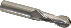 OSG - 1/2" Diam, 1-1/4" LOC, 2 Flute Solid Carbide Ball End Mill - Uncoated, Single End, 3" OAL, 1/2" Shank Diam, Spiral Flute - USA Tool & Supply