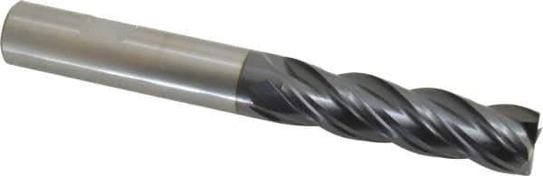 OSG - 5/8", 2-1/4" LOC, 5/8" Shank Diam, 5" OAL, 4 Flute, Solid Carbide Square End Mill - Single End, TiAlN Finish, Spiral Flute, 35° Helix, Right Hand Cut, Right Hand Flute, Series VG441 - USA Tool & Supply