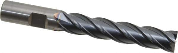 OSG - 1/2", 2-1/2" LOC, 1/2" Shank Diam, 4" OAL, 4 Flute, Solid Carbide Square End Mill - Single End, TiAlN Finish, Spiral Flute, 35° Helix, Right Hand Cut, Right Hand Flute, Series VG441 - USA Tool & Supply