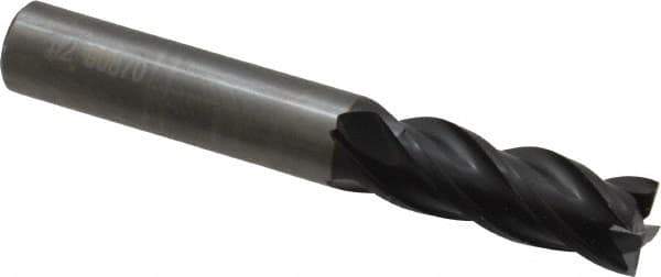 OSG - 1/2", 1-1/4" LOC, 1/2" Shank Diam, 3-1/2" OAL, 4 Flute, Solid Carbide Square End Mill - Single End, TiAlN Finish, Spiral Flute, Variable° Helix, Right Hand Cut, Right Hand Flute, Series VG441 - USA Tool & Supply