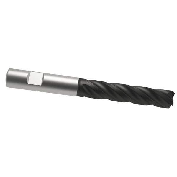 OSG - 3/4", 3" LOC, 3/4" Shank Diam, 6" OAL, 4 Flute, Solid Carbide Square End Mill - Single End, TiAlN Finish, Spiral Flute, 35° Helix, Right Hand Cut, Right Hand Flute, Series VG441 - USA Tool & Supply