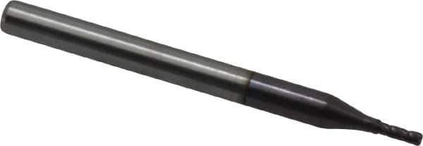 Hertel - 3/64", 9/64" LOC, 1/8" Shank Diam, 1-1/2" OAL, 4 Flute, Solid Carbide Square End Mill - Single End, AlTiN Finish, Spiral Flute, 30° Helix, Centercutting, Right Hand Cut, Right Hand Flute - USA Tool & Supply