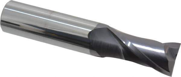 Hertel - 3/4", 1-1/2" LOC, 3/4" Shank Diam, 4" OAL, 2 Flute, Solid Carbide Square End Mill - Single End, AlTiN Finish, 30° Helix, Centercutting, Right Hand Cut - USA Tool & Supply