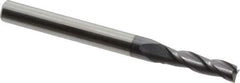 Hertel - 5/32", 9/16" LOC, 3/16" Shank Diam, 2" OAL, 3 Flute, Solid Carbide Square End Mill - Single End, AlTiN Finish, 30° Helix, Centercutting, Right Hand Cut - USA Tool & Supply