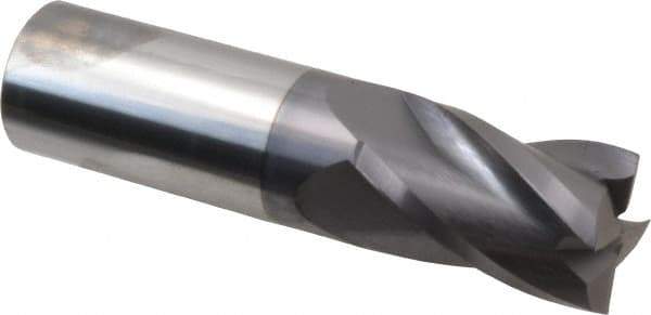 Hertel - 1", 1-1/2" LOC, 1" Shank Diam, 4" OAL, 4 Flute, Solid Carbide Square End Mill - Single End, AlTiN Finish, Spiral Flute, 30° Helix, Centercutting, Right Hand Cut, Right Hand Flute - USA Tool & Supply