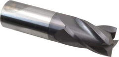 Hertel - 1", 1-1/2" LOC, 1" Shank Diam, 4" OAL, 4 Flute, Solid Carbide Square End Mill - Single End, AlTiN Finish, Spiral Flute, 30° Helix, Centercutting, Right Hand Cut, Right Hand Flute - USA Tool & Supply
