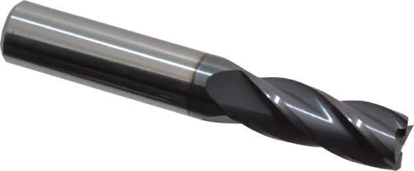 Hertel - 13/32", 1" LOC, 7/16" Shank Diam, 2-3/4" OAL, 4 Flute, Solid Carbide Square End Mill - Single End, AlTiN Finish, Spiral Flute, 30° Helix, Centercutting, Right Hand Cut, Right Hand Flute - USA Tool & Supply