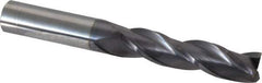 Hertel - 1/2", 2" LOC, 1/2" Shank Diam, 4" OAL, 3 Flute, Solid Carbide Square End Mill - Single End, AlTiN Finish, 30° Helix, Centercutting, Right Hand Cut - USA Tool & Supply