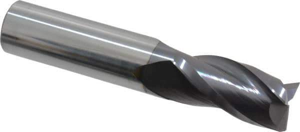 Hertel - 3/4", 1-1/2" LOC, 3/4" Shank Diam, 4" OAL, 3 Flute, Solid Carbide Square End Mill - Single End, AlTiN Finish, 30° Helix, Centercutting, Right Hand Cut - USA Tool & Supply