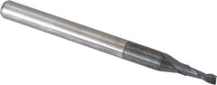 Hertel - 1/16", 3/16" LOC, 1/8" Shank Diam, 1-1/2" OAL, 2 Flute, Solid Carbide Square End Mill - Single End, AlTiN Finish, 30° Helix, Centercutting, Right Hand Cut - USA Tool & Supply