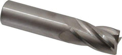 Hertel - 22mm, 38mm LOC, 22mm Shank Diam, 102mm OAL, 4 Flute, Solid Carbide Square End Mill - Single End, Uncoated, 30° Helix, Centercutting, Right Hand Cut - USA Tool & Supply