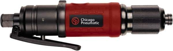 Chicago Pneumatic - 1/4" Bit Holder, 1,700 RPM, Inline Handle Air Screwdriver - 1.1 to 4 Ft/Lb Torque, 1/4" Inlet, 7 CFM - USA Tool & Supply