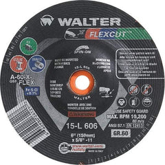 WALTER Surface Technologies - 6" Diam, 60 Grit Surface Grinding Wheel - Aluminum Oxide/Silicon Carbide Blend, Resinoid Bond - USA Tool & Supply