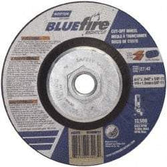 Norton - 36 Grit, 4-1/2" Wheel Diam, 1/16" Wheel Thickness, Type 27 Depressed Center Wheel - Zirconia Alumina, T Hardness, 13,580 Max RPM, Compatible with Angle Grinder - USA Tool & Supply