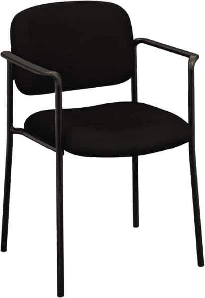 Basyx - Fabric Black Stacking Chair - Black Frame, 23-1/4" Wide x 21" Deep x 32-3/4" High - USA Tool & Supply