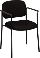 Basyx - Fabric Black Stacking Chair - Black Frame, 23-1/4" Wide x 21" Deep x 32-3/4" High - USA Tool & Supply