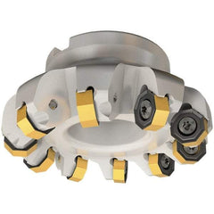 Iscar - 4" Cut Diam, 1-1/4" Arbor Hole, 0.138" Max Depth of Cut, 45° Indexable Chamfer & Angle Face Mill - 8 Inserts, ONHU 0505\xB6OXMT 0507\xB6S845 SN.U 1305 Insert, Right Hand Cut, 8 Flutes, Series Helido - USA Tool & Supply