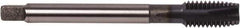 Union Butterfield - 7/16-20 UNF, 3 Flute, TiCN Finish, Powdered Metal Spiral Point Tap - Plug Chamfer, Right Hand Thread, 3-15/16" OAL, 0.866" Thread Length, 0.323" Shank Diam, 2B Class of Fit, Series 1672AP - Exact Industrial Supply