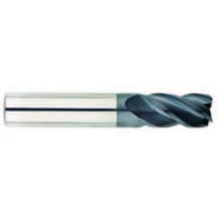 3/8" Dia. - 7/8 LOC - 2-1/2" OAL - 4 FL Carbide S/E HP End Mill-AlTiN - USA Tool & Supply