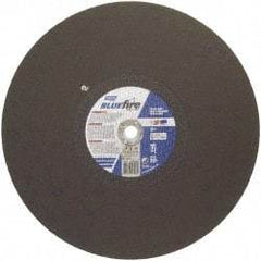 Norton - 20" 30 Grit Zirconia Alumina Cutoff Wheel - 5/32" Thick, 1" Arbor, 2,710 Max RPM, Use with Stationary Tools - USA Tool & Supply