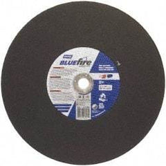 Norton - 16" 36 Grit Zirconia Alumina Cutoff Wheel - 7/64" Thick, 1" Arbor, 3,820 Max RPM, Use with Stationary Tools - USA Tool & Supply