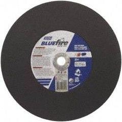 Norton - 14" 36 Grit Zirconia Alumina Cutoff Wheel - 7/64" Thick, 1" Arbor, 4,365 Max RPM, Use with Stationary Tools - USA Tool & Supply