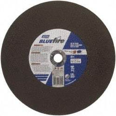 Norton - 14" 30 Grit Zirconia Alumina Cutoff Wheel - 1/8" Thick, 1" Arbor, 4,365 Max RPM, Use with Stationary Tools - USA Tool & Supply