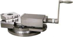 Gibraltar - 4" Jaw Width, 4" Jaw Opening Capacity, Horizontal Swivel Machine Vise - Manual Operation, 2,700 Lb Capacity, 1 Station, 13-1/2" Long x 4-1/2" High x 1-1/2" Deep, 1-1/2" Jaw Height, Cast Iron - USA Tool & Supply