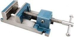 Gibraltar - 6" Jaw Opening Capacity x 2" Throat Depth, Drill Press Vise - 6" Wide Jaw, Stationary Base, Rapid Acting, 16-1/2" OAL x 3" Overall Height, Cast Iron - USA Tool & Supply