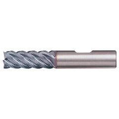 5/16″ × 5/16″ × 7/16″ × 2″ RHS / RHC Solid Carbide 5-Flute High-Performance End Mill for Steel - TiAlN - Exact Industrial Supply