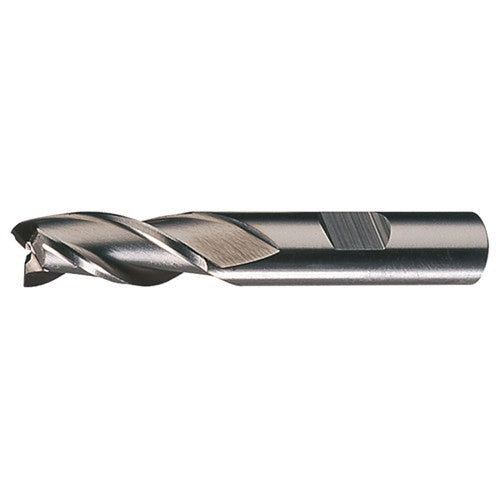 ‎3/16″ × 3/8″ × 1/2″ × 2-3/8″ RHS / RHC HSS HSS Single End 3-Flute Center Cutting Finishing End Mill - Bright