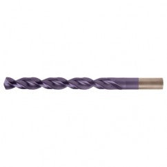 #21 RHS / RHC HSS-CO 8% (M42) 135 Degree Split Point Q-Cobalt Wide Land Parabolic Jobber Drill - TiAlN - USA Tool & Supply