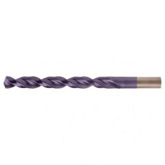 #21 RHS / RHC HSS-CO 8% (M42) 135 Degree Split Point Q-Cobalt Wide Land Parabolic Jobber Drill - TiAlN - USA Tool & Supply
