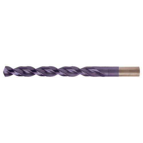 6.00mm RHS / RHC HSS-CO 8% (M42) 135 Degree Split Point Q-Cobalt Wide Land Parabolic Jobber Drill - TiAlN - Exact Industrial Supply