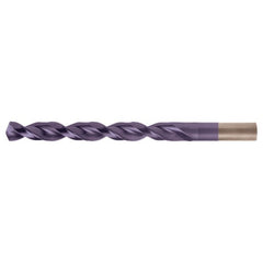 8.00mm RHS / RHC HSS-CO 8% (M42) 135 Degree Split Point Q-Cobalt Wide Land Parabolic Jobber Drill - TiAlN - Exact Industrial Supply