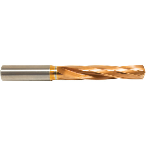 7 mm Dia. × 8 mm Shank × 53 mm Flute Length × 91 mm OAL, 5xD, 135°, ZrCN, 2 Flute, Coolant Thru, Round Solid Carbide Drill Series/List #NG05
