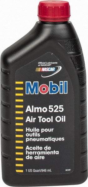 Mobil - Bottle, ISO 46, Air Tool Oil - 46 Viscosity (cSt) at 40°C, 7.3 Viscosity (cSt) at 100°C, Series Almo 525 - USA Tool & Supply