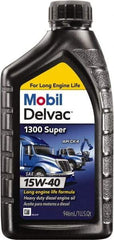 Mobil - 1 Quart Diesel Engine Oil - Grade 15W-40 - USA Tool & Supply