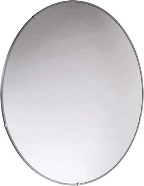 PRO-SAFE - Indoor Round Convex Safety, Traffic & Inspection Mirrors - Acrylic Lens, Laminated Hardboard Backing, 36" Diam x 2-3/8" High, 38' Max Covered Distance - USA Tool & Supply