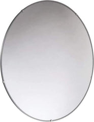 PRO-SAFE - Indoor Round Convex Safety, Traffic & Inspection Mirrors - Acrylic Lens, Laminated Hardboard Backing, 36" Diam x 2-3/8" High, 38' Max Covered Distance - USA Tool & Supply